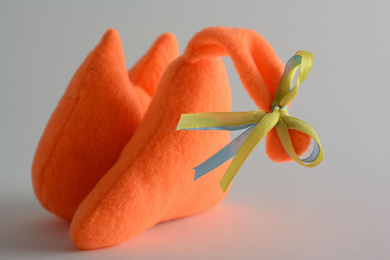 Peluche artisanale en fleece Chat orange photo 2