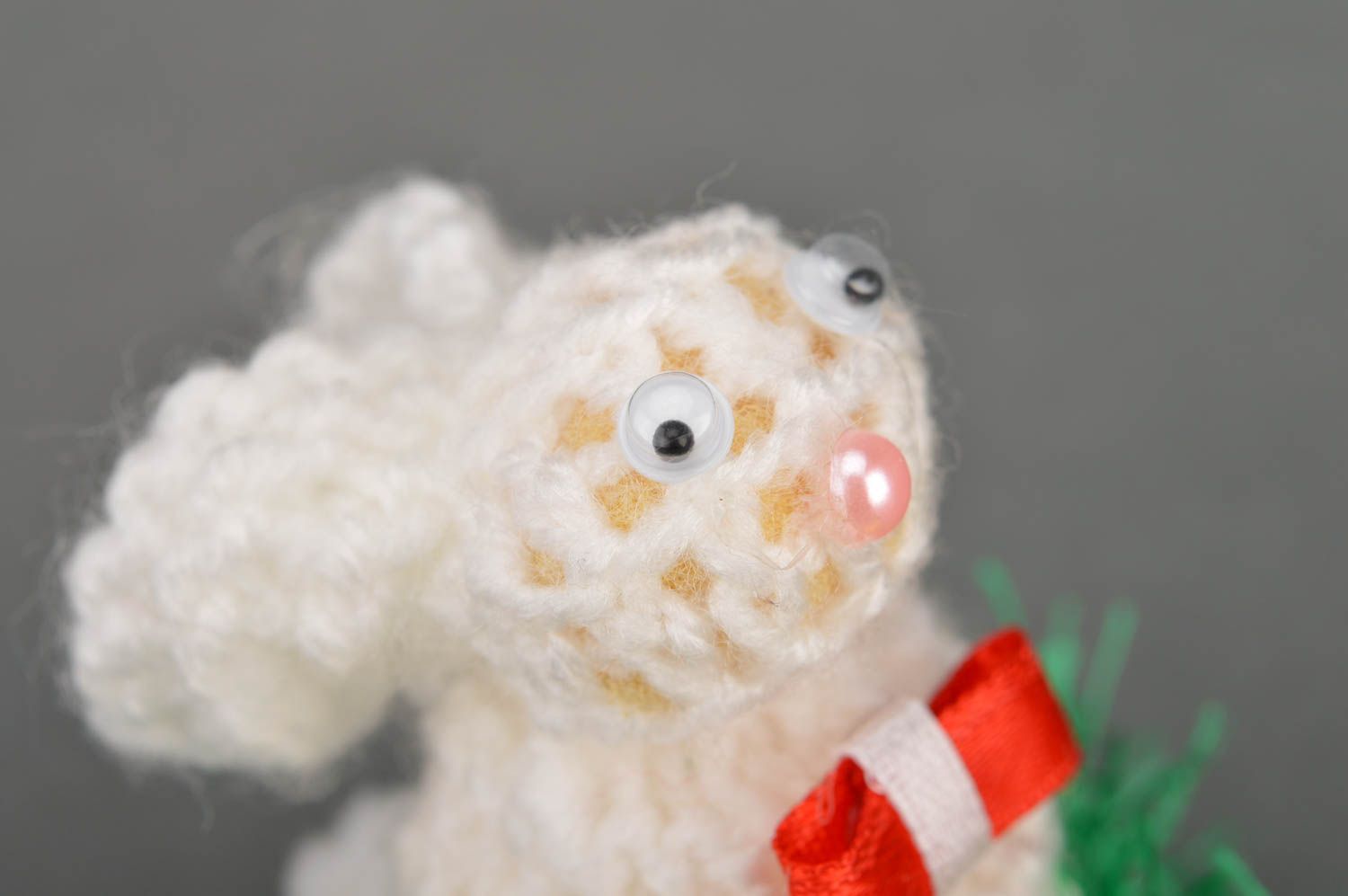 Handmade beautiful crocheted Easter bunny made of acryl for home decor photo 4