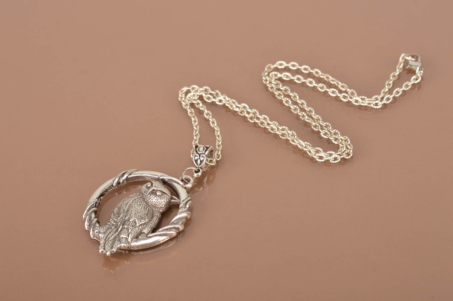Stylish metal pendant beautiful unusual accessories designer handmade jewelry photo 5