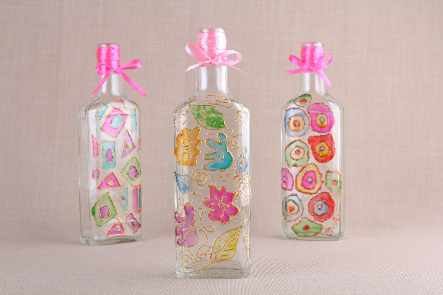 Decorative bottle with painting photo 1