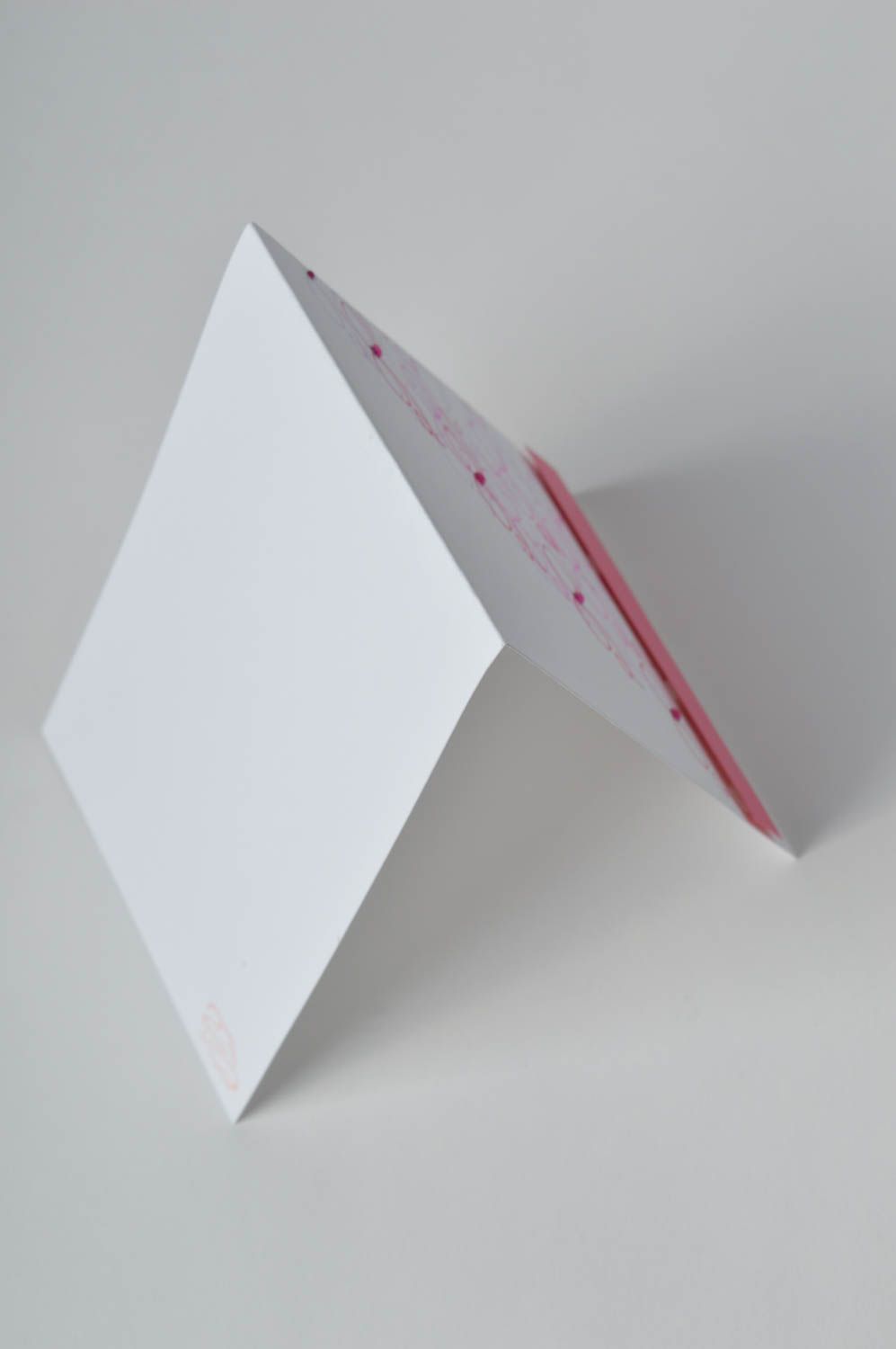 Carte de voeux scrapbooking faite main blanc-rose en carton Idée cadeau photo 5