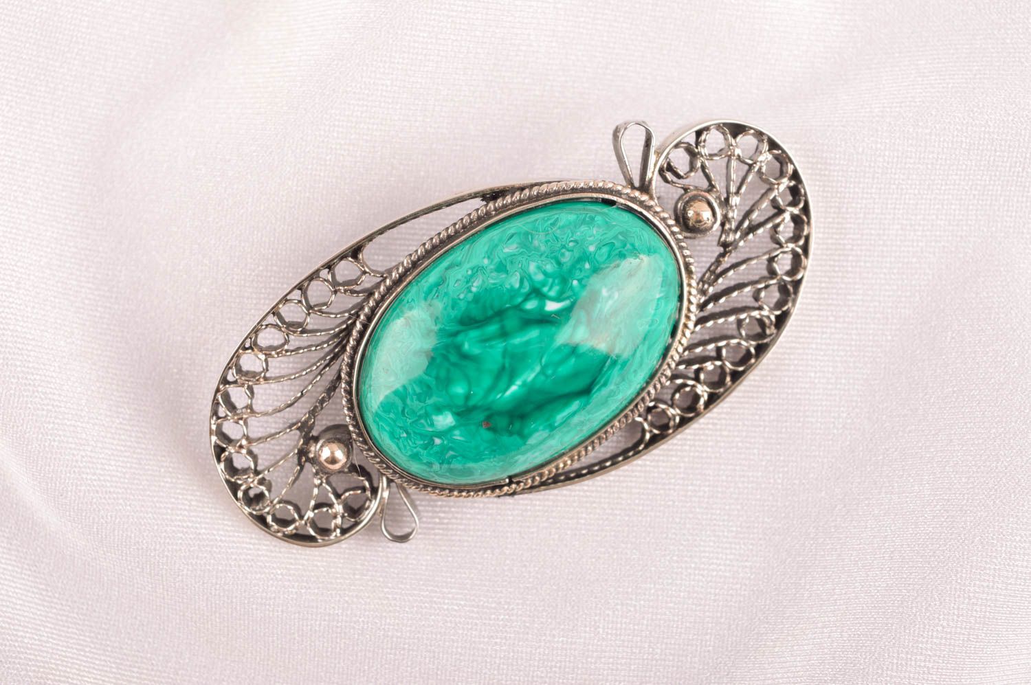 Vintage brooch handmade metal brooch metal jewelry designer brooch for women photo 1