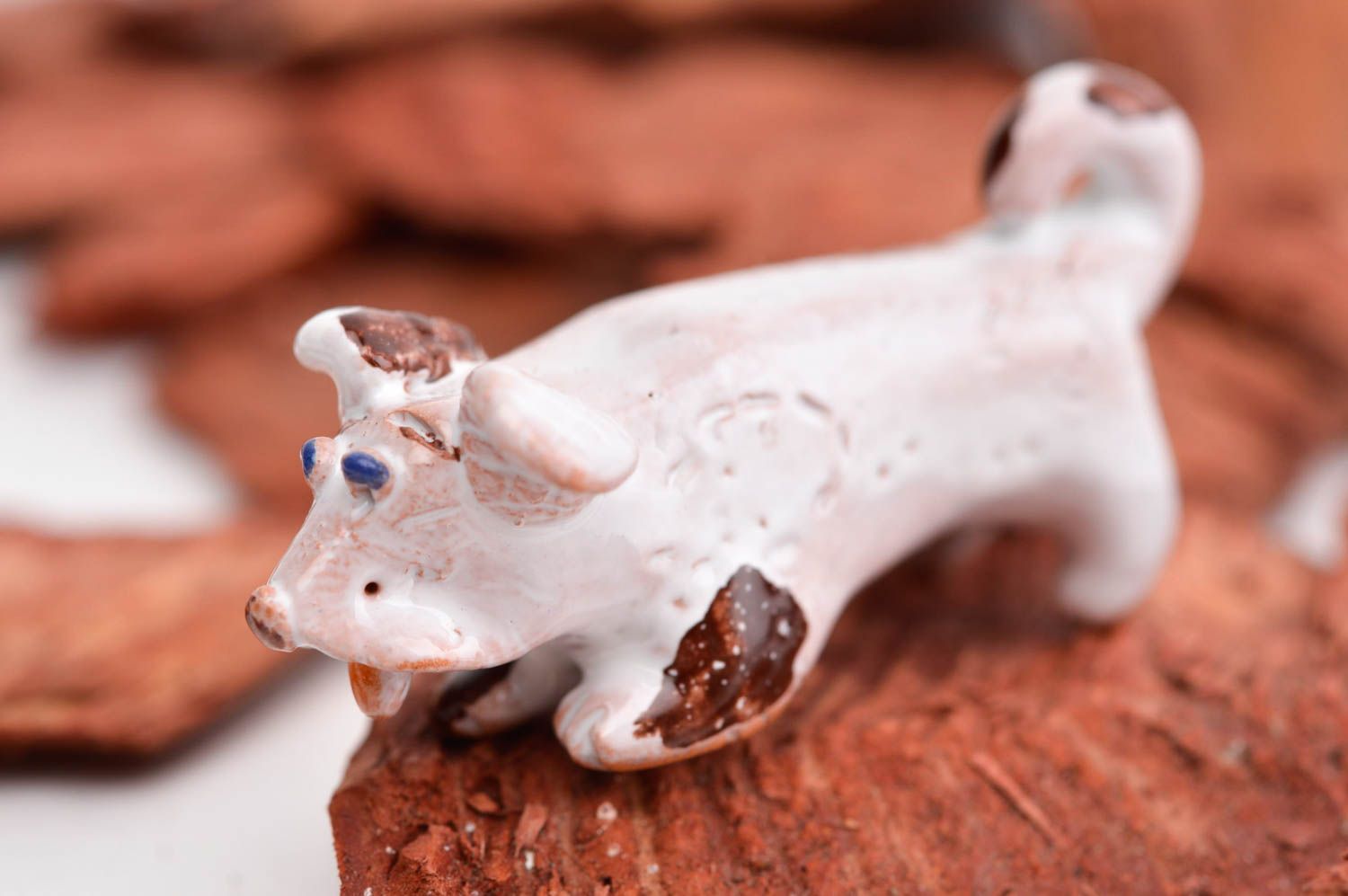 Handmade ceramic figurine miniature animals home design decorative use only photo 1