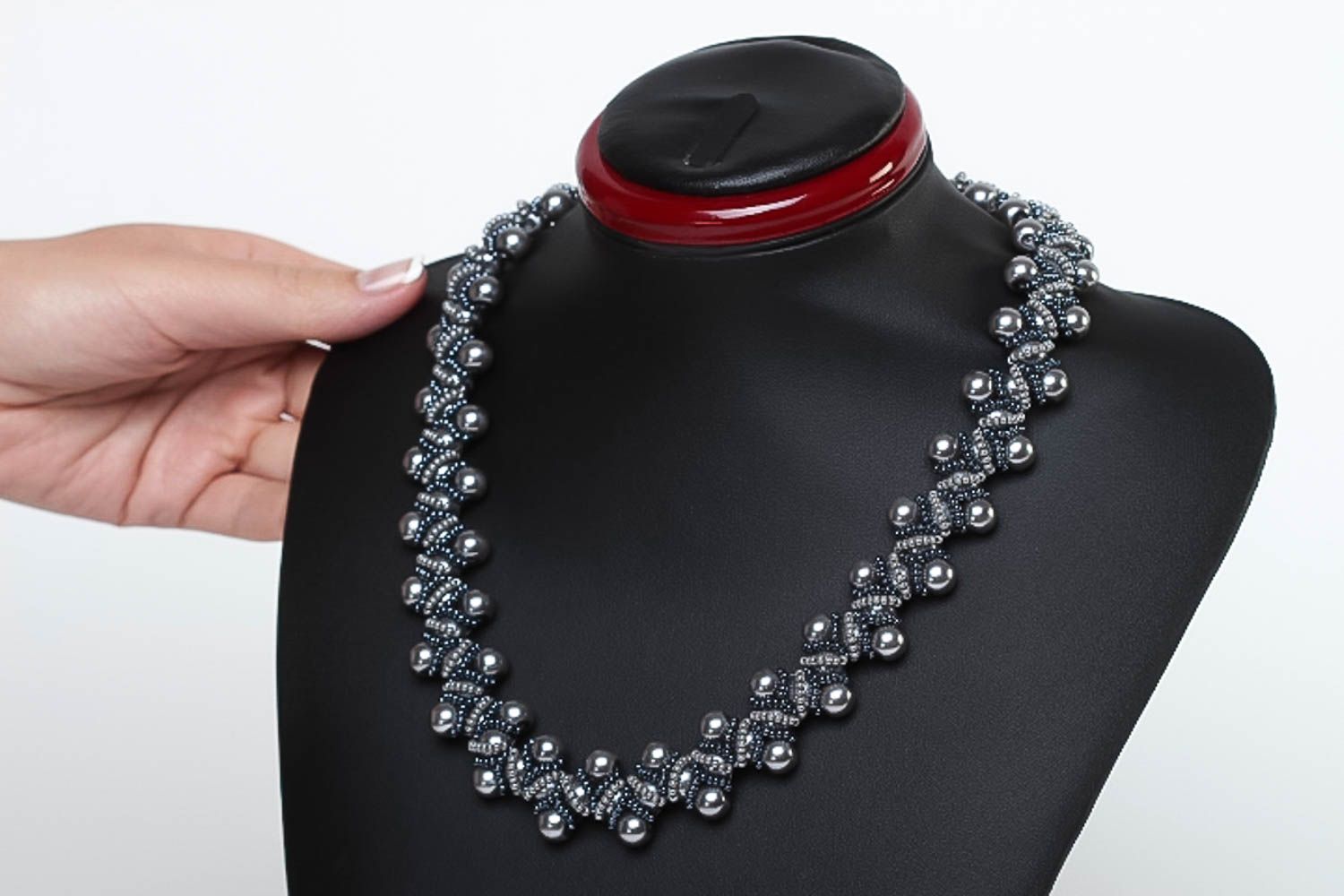 Collar moderno hecho a mano de abalorios accesorios de moda bisutería fina foto 5