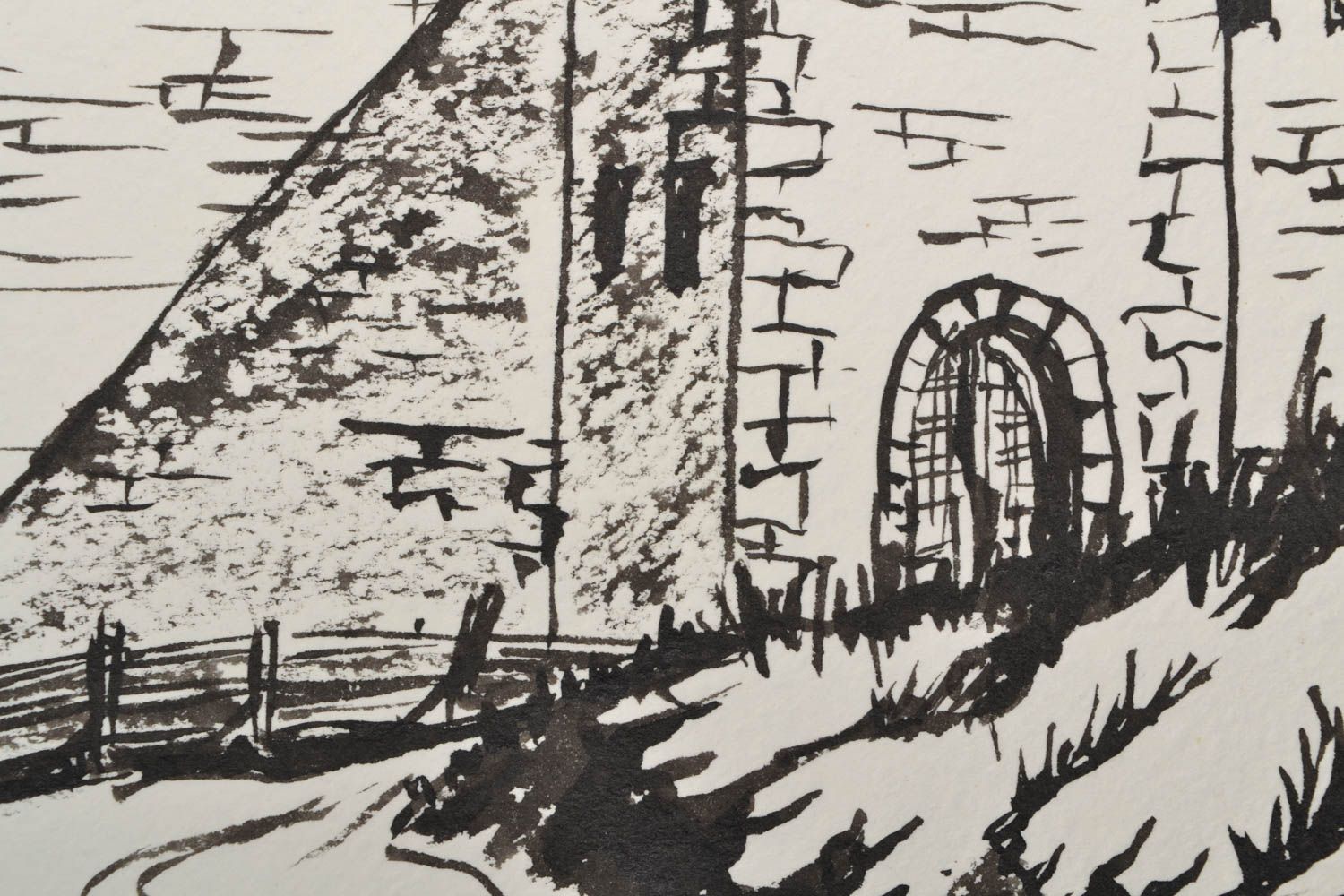 Ink drawing Castle photo 4