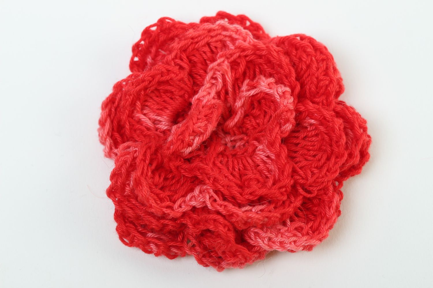 Красный вязаный цветок ручной работы фурнитура для броши фурнитура для бижутерии фото 2