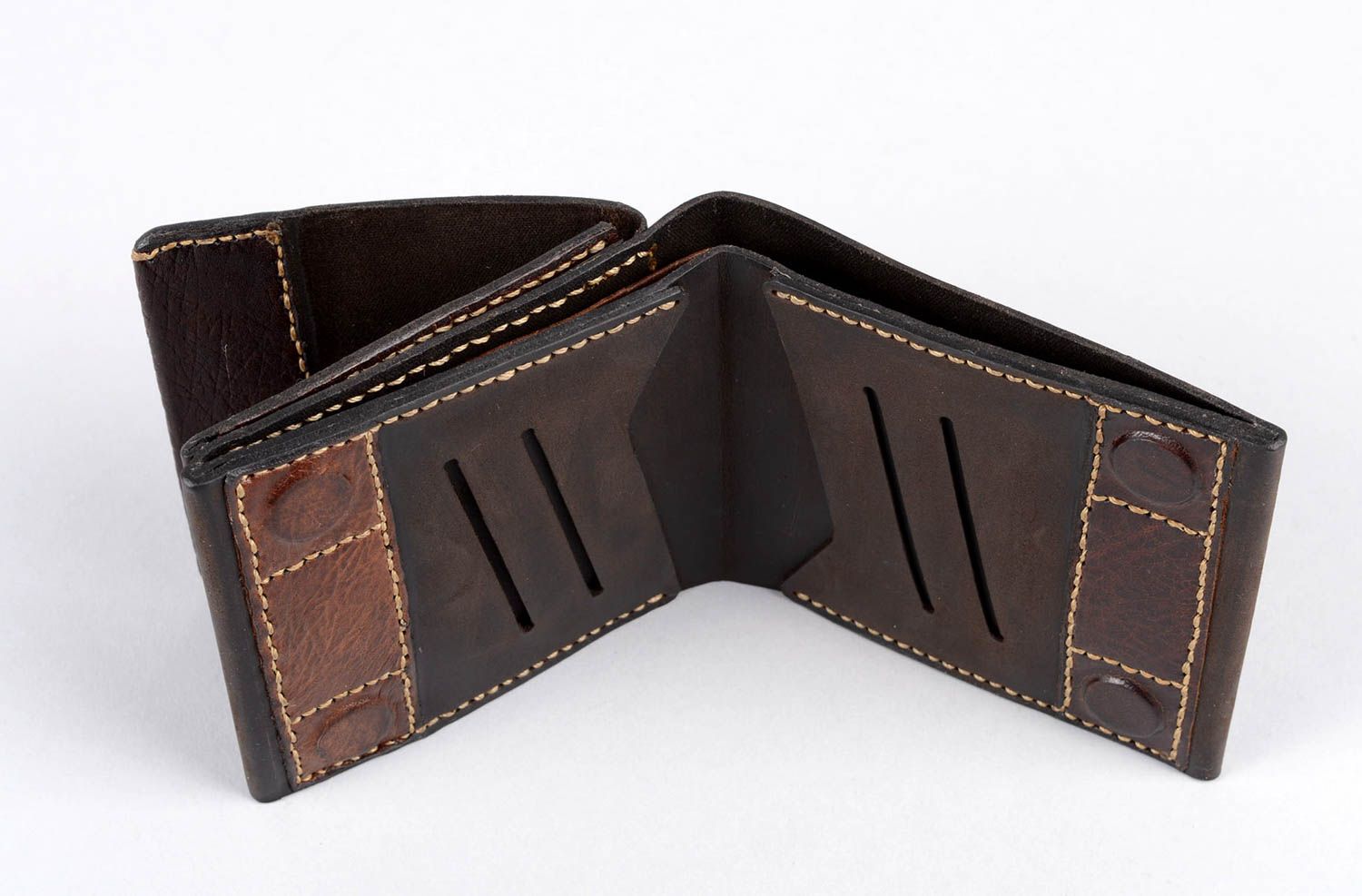 Мужское портмоне хэнд мейд кожаный кошелек очень удобный аксессуар для мужчин фото 4