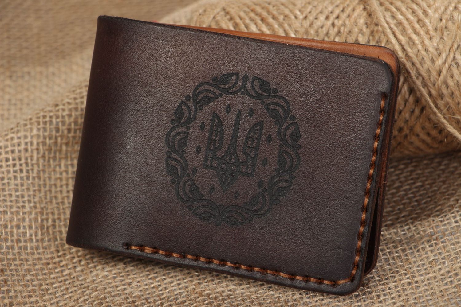 Braunes Portemonnaie aus Leder foto 5