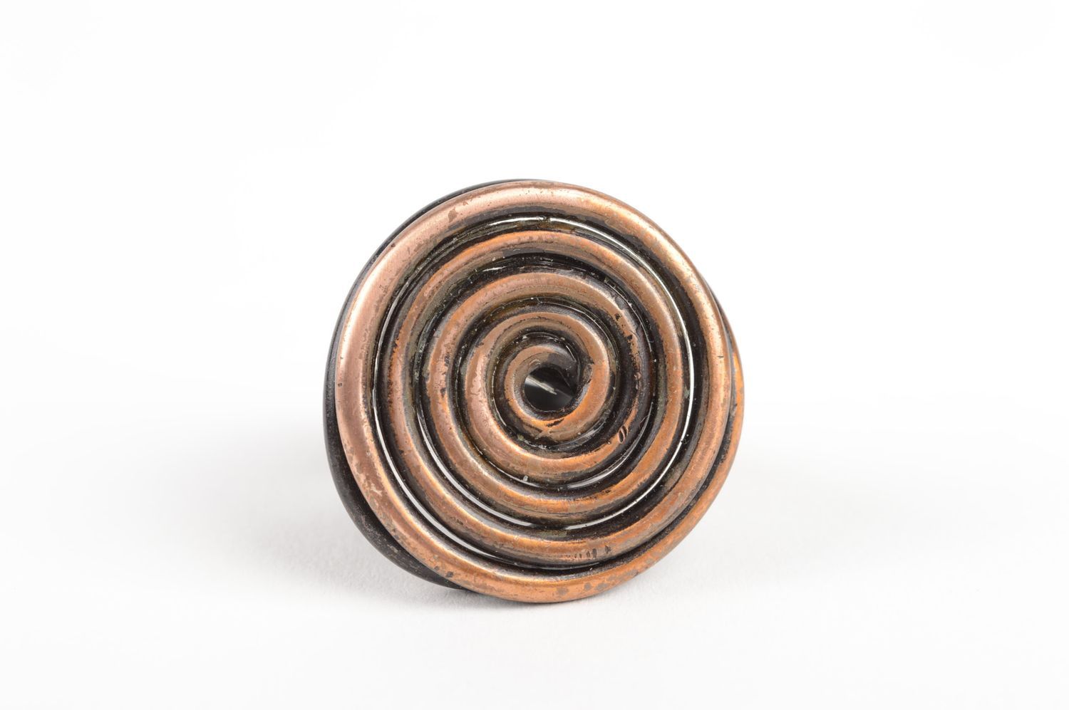 Anillo de cobre hecho a mano en espiral bisutería artesanal regalo original  foto 3