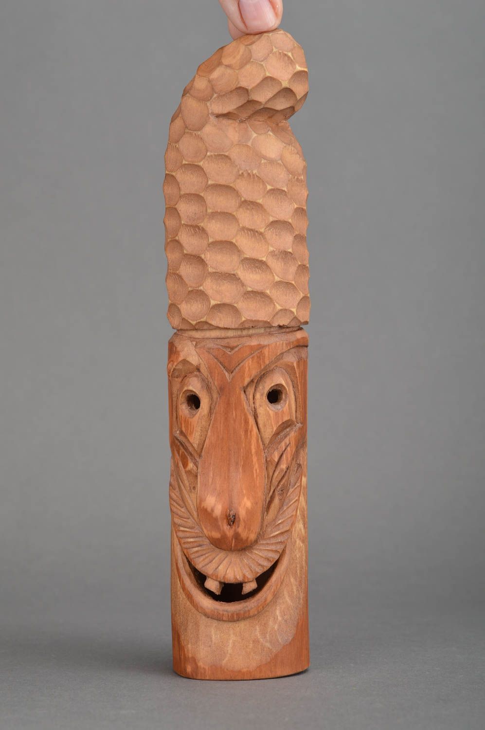 Cache-bouteille en bois déco fait main original accessoire ethnique pratique photo 2
