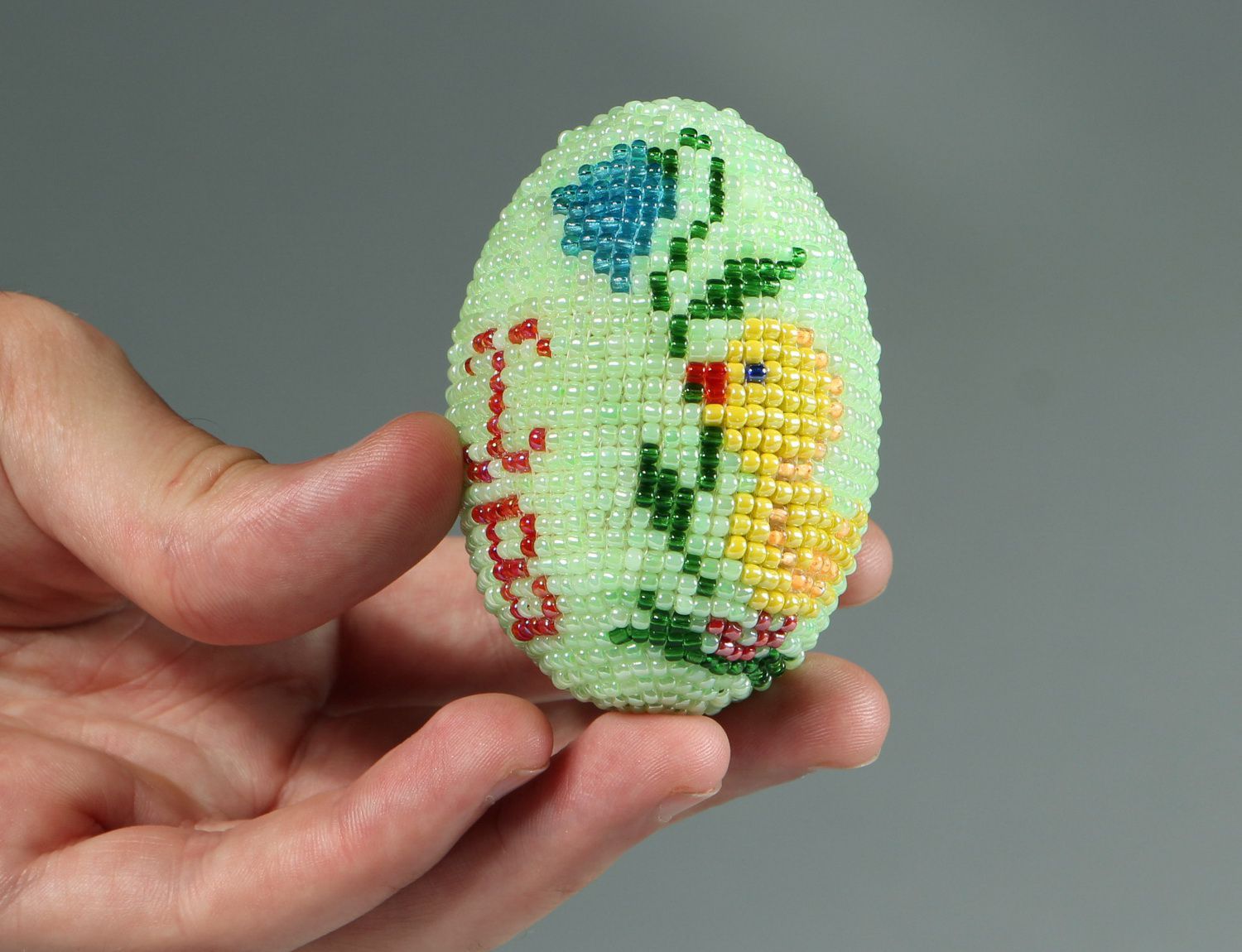 Easter egg made from beads Chicken photo 5