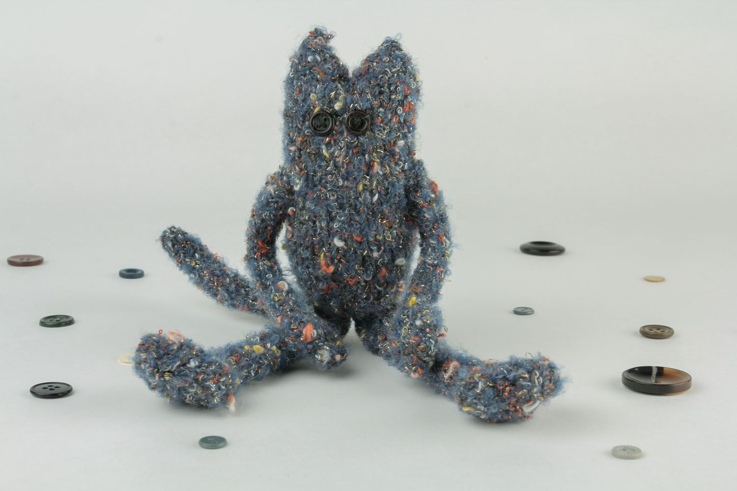 Designer crochet toy Gray Cat photo 1