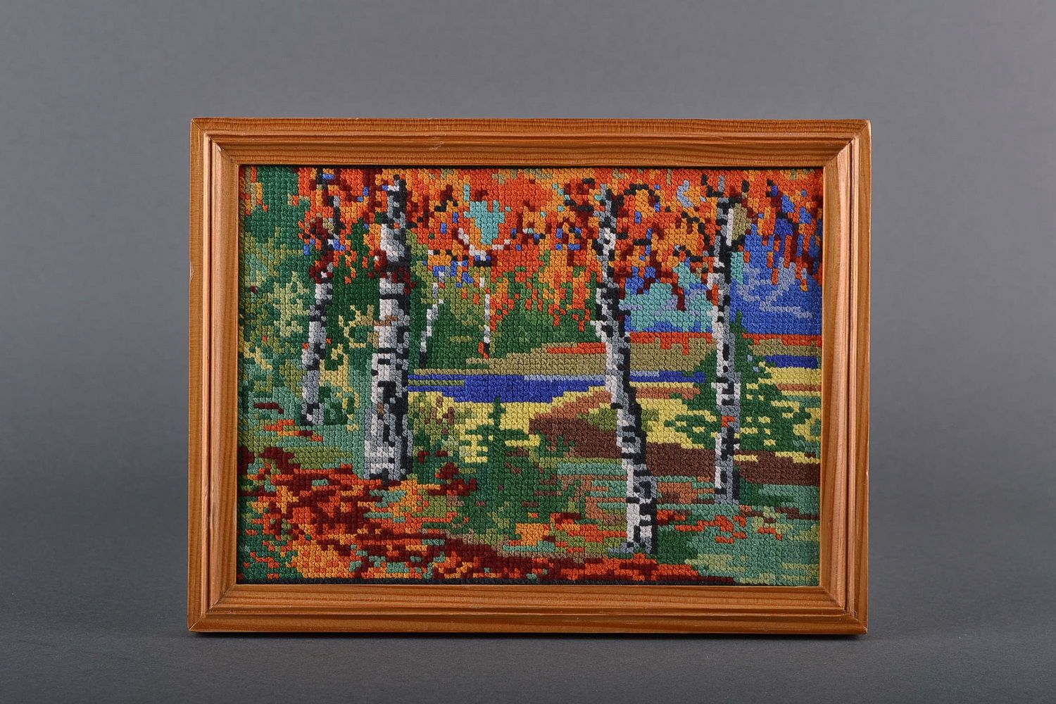 Embroidered picture Golden autumn photo 1