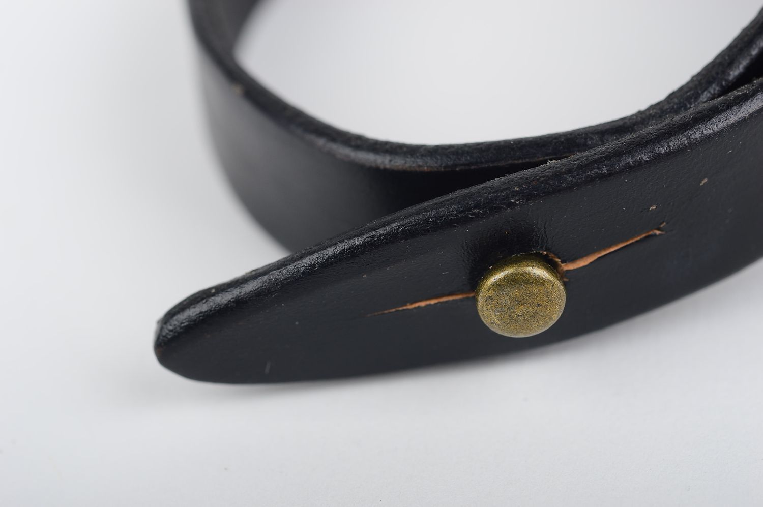 Bracelet en cuir Bijou fait main Accessoire homme noir design de créateur photo 5