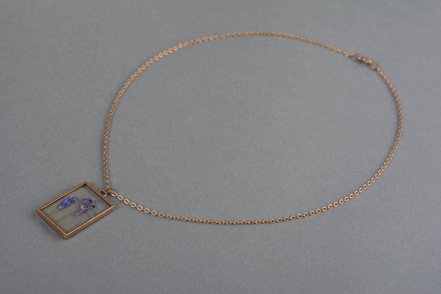 Handmade necklace flower jewellery homemade jewelry epoxy resin charm necklace photo 3