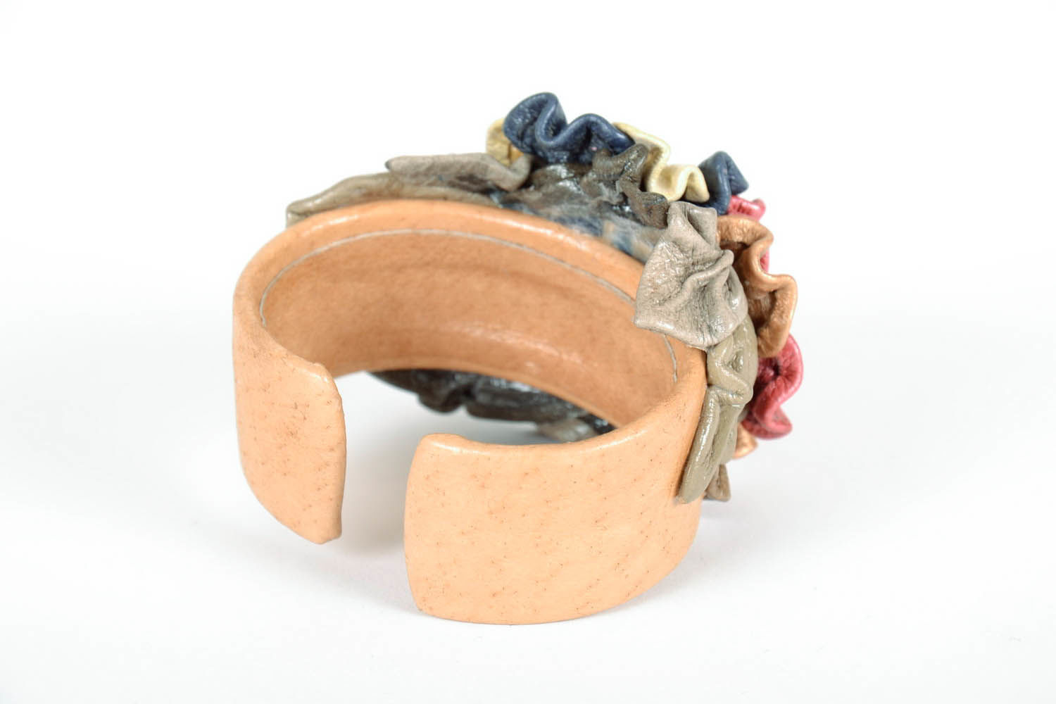 Bracciale in pelle fatto a mano accessorio originale braccialetto di moda
 foto 4