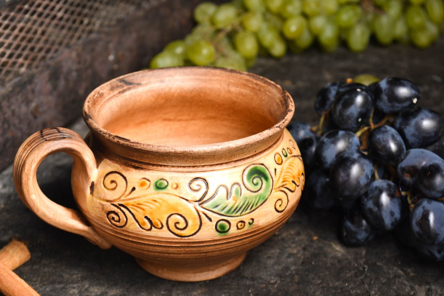 15 oz ceramic handmade large coffee cup in Italian style 0,47 lb photo 1