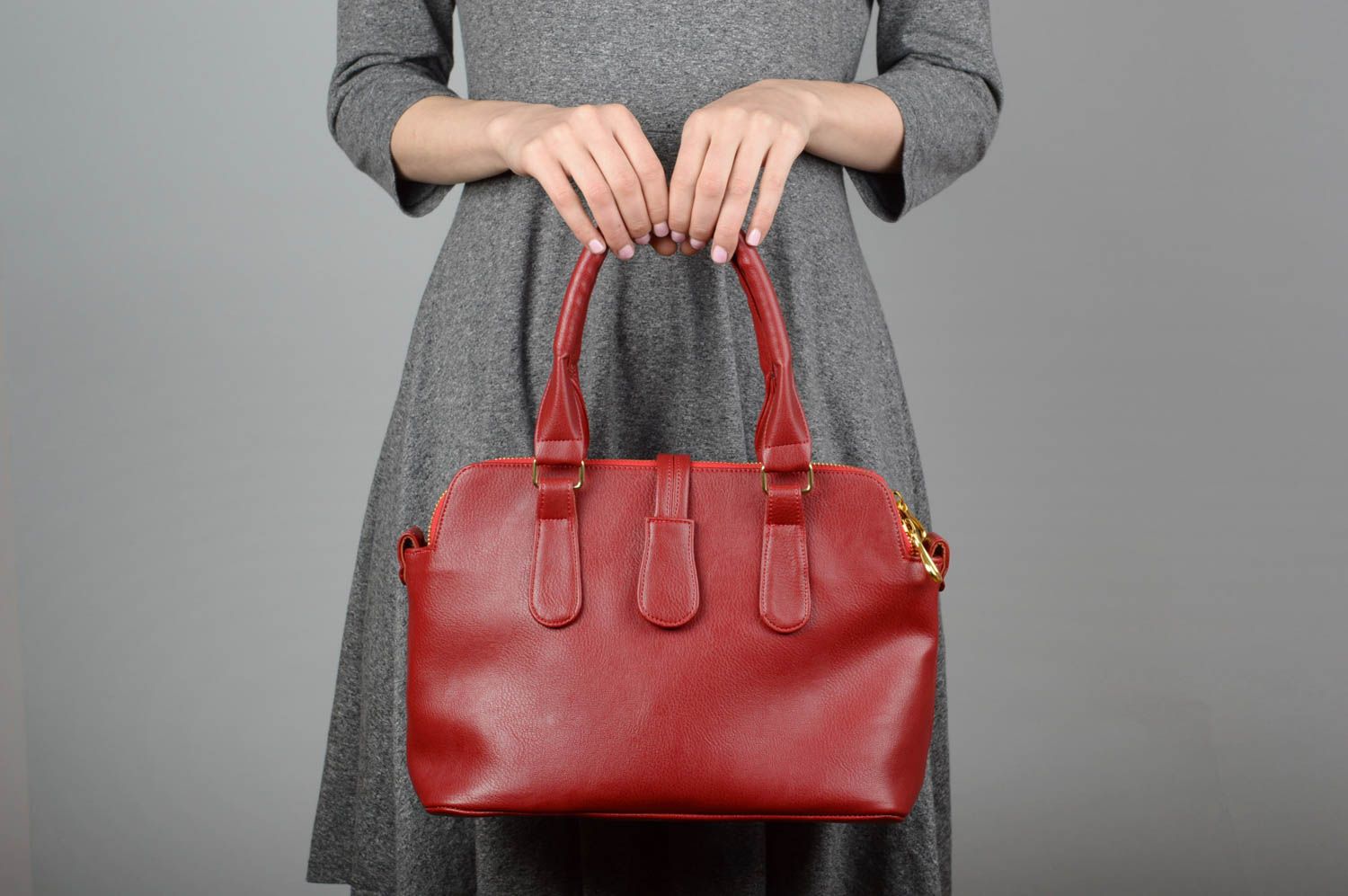 Handmade leatherette shoulder bag fashion accessories stylish bordeaux bag photo 1