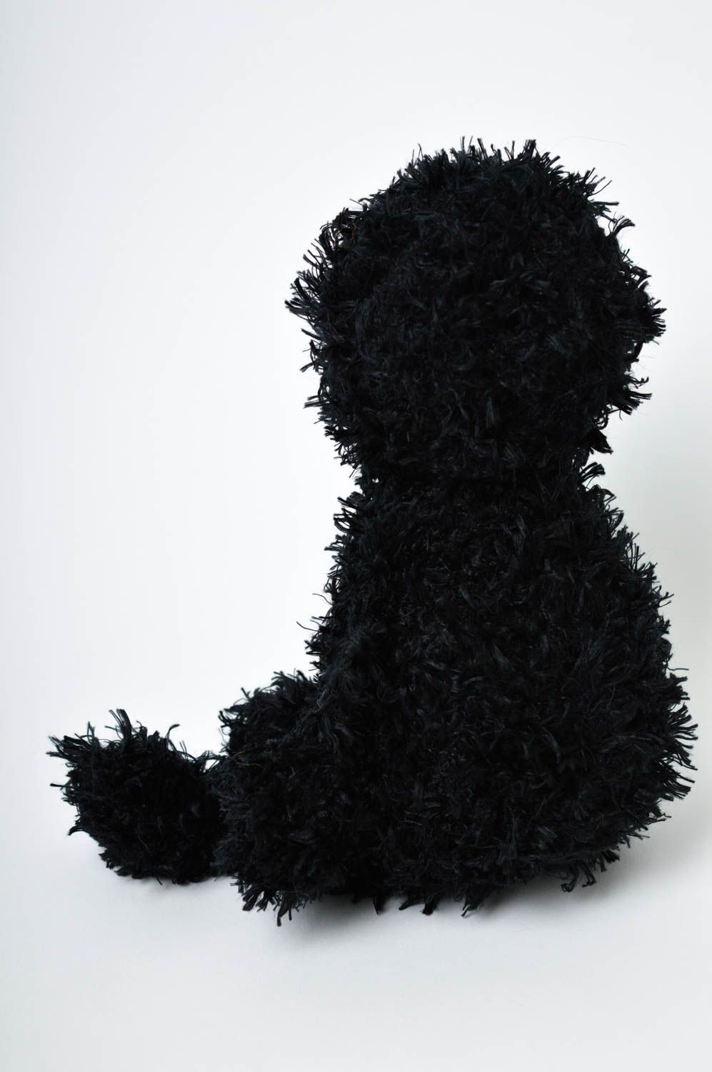 Jouet singe Peluche faite main tricoté mi-laine Cadeau enfant noir peluché photo 4