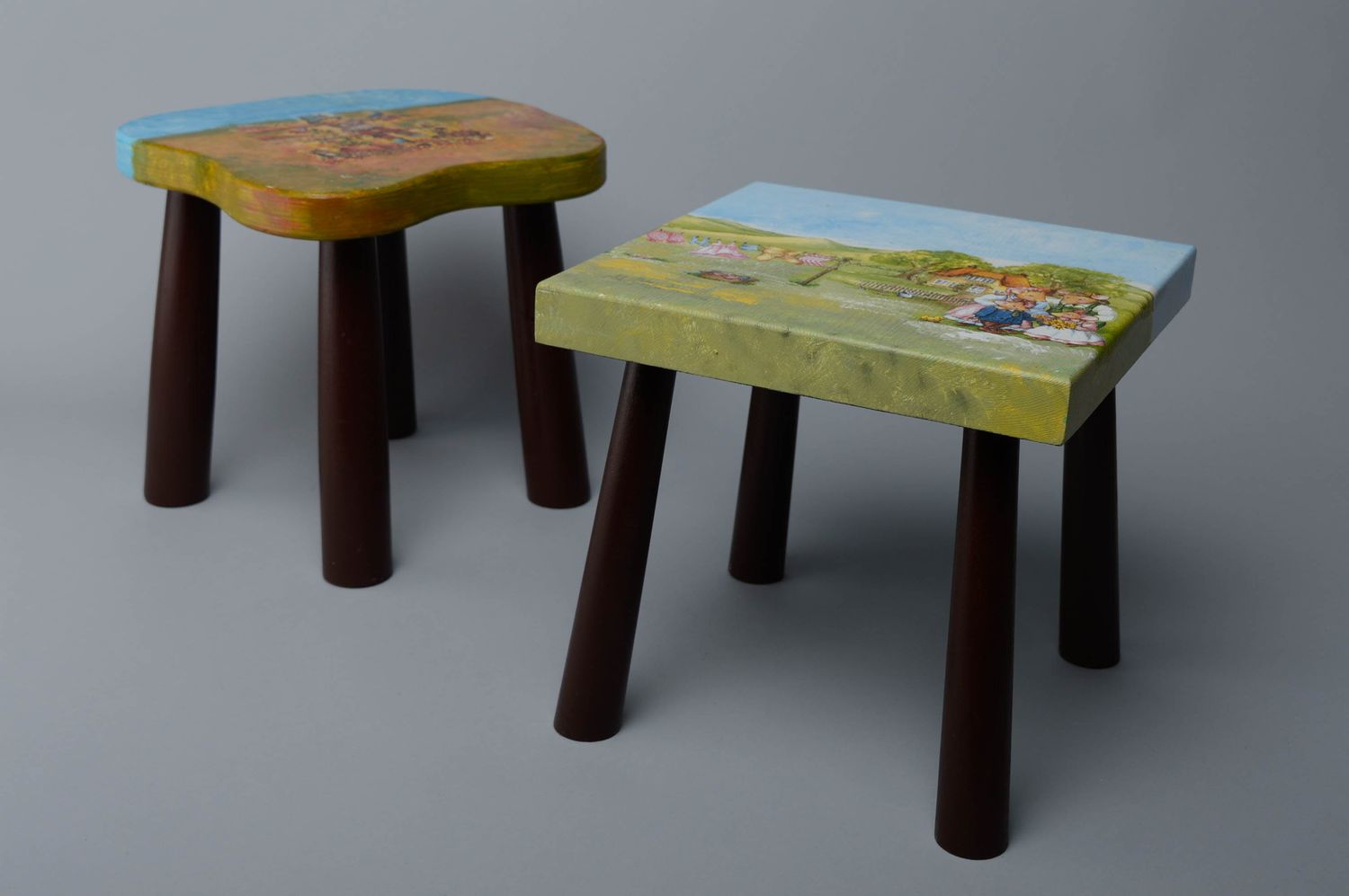 Small wooden stool photo 2