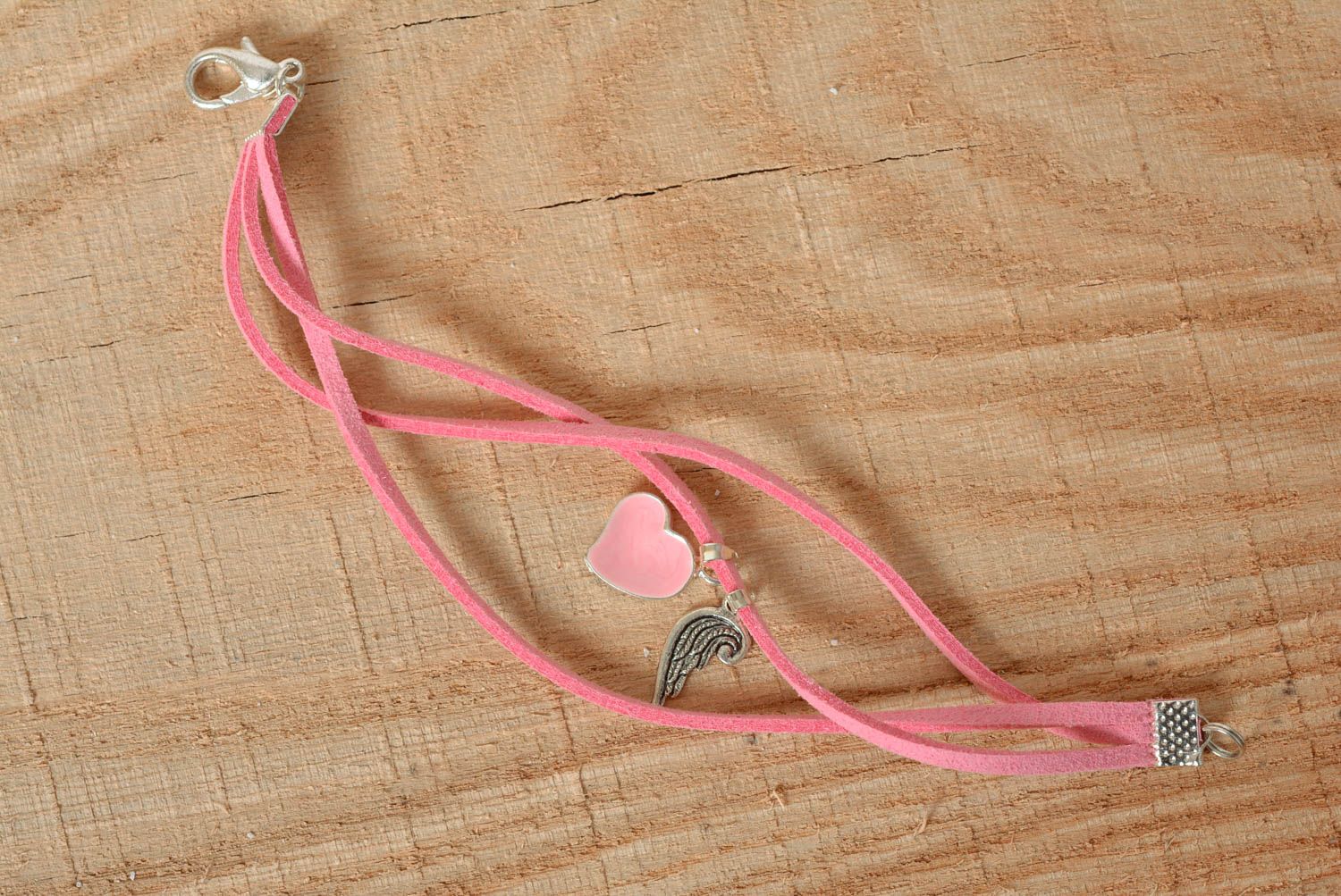 Pulsera hecha a mano de cordón con colgante accesorio para mujer regalo original foto 3