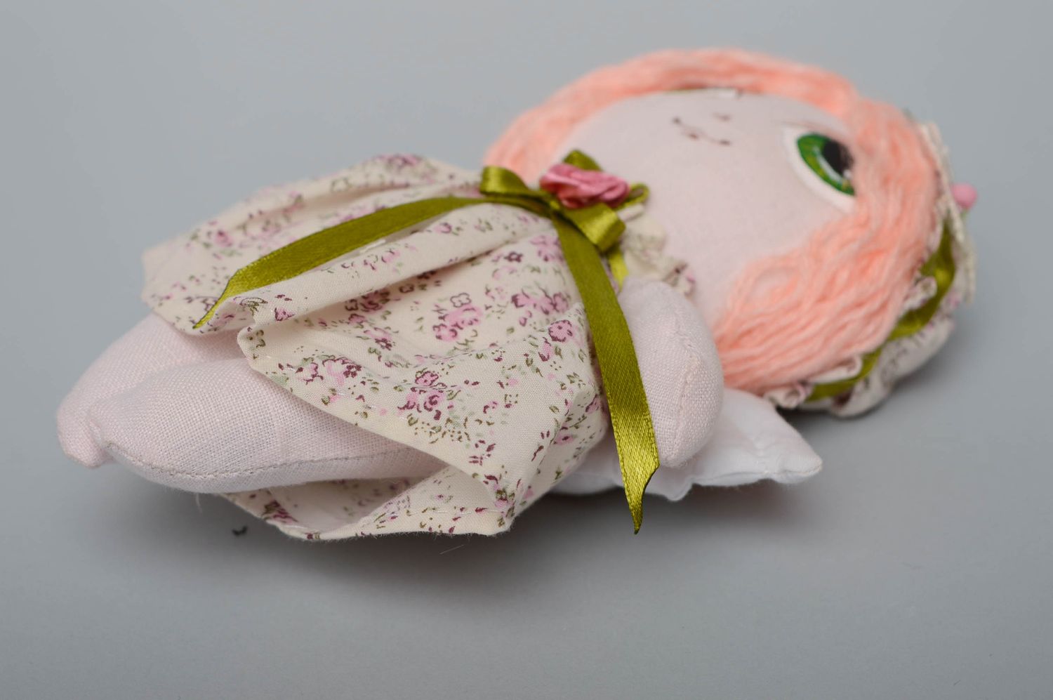 Handmade designer fabric doll with eyelet photo 5