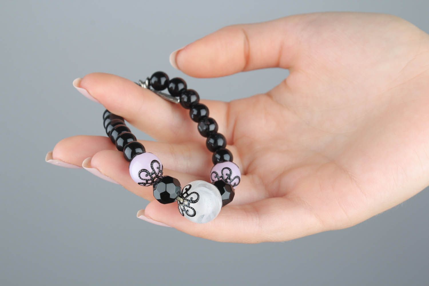 Bracelete de pedras naturais feito à mão pulseira feminina com contas acessórios artesanais foto 5