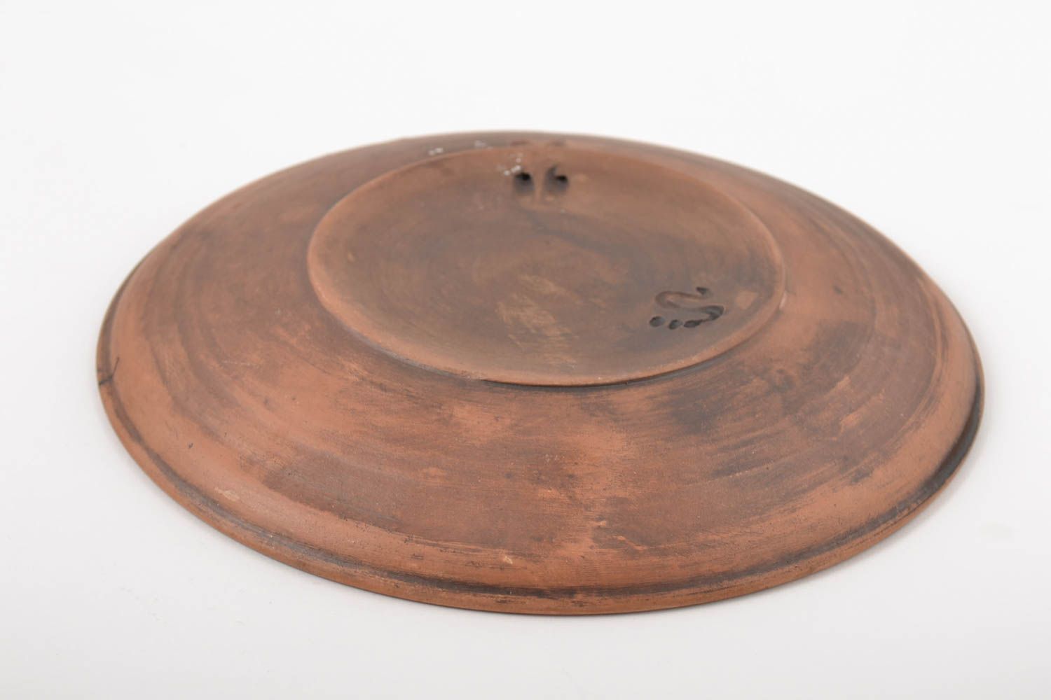 Керамическая тарелка посуда ручной работы экологическая глиняная посуда всплеск фото 4