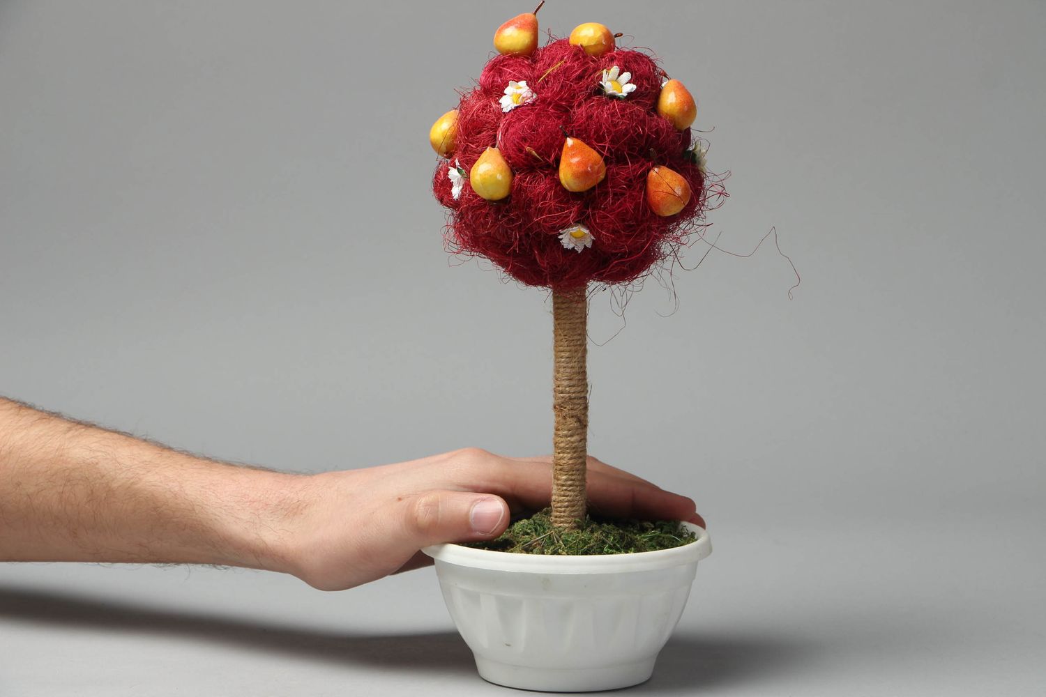 Handmade Topiary aus Naturstoff mit Sisal foto 5