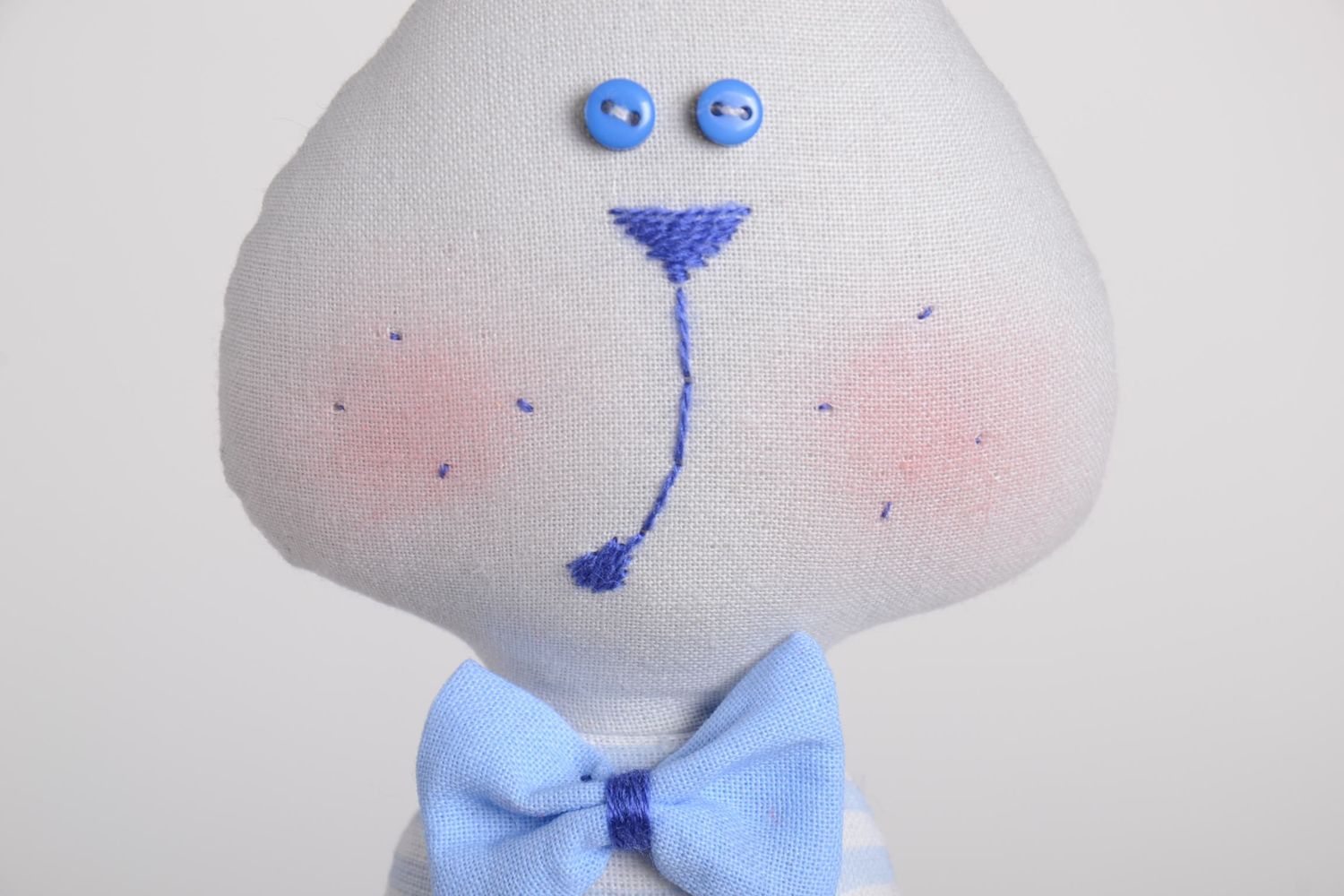 Handmade stylish stuffed toy bunny soft doll for babies interior decor ideas photo 3