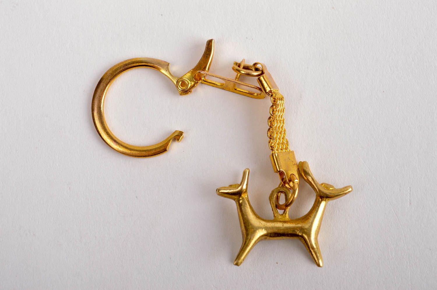 Llavero metálico de color oro artesanal regalo para amigos accesorio para llaves foto 5