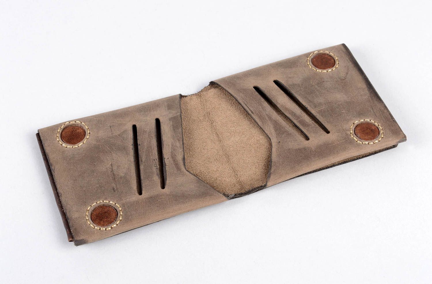 Portefeuille cuir fait main Maroquinerie design Accessoire cuir pour homme photo 3