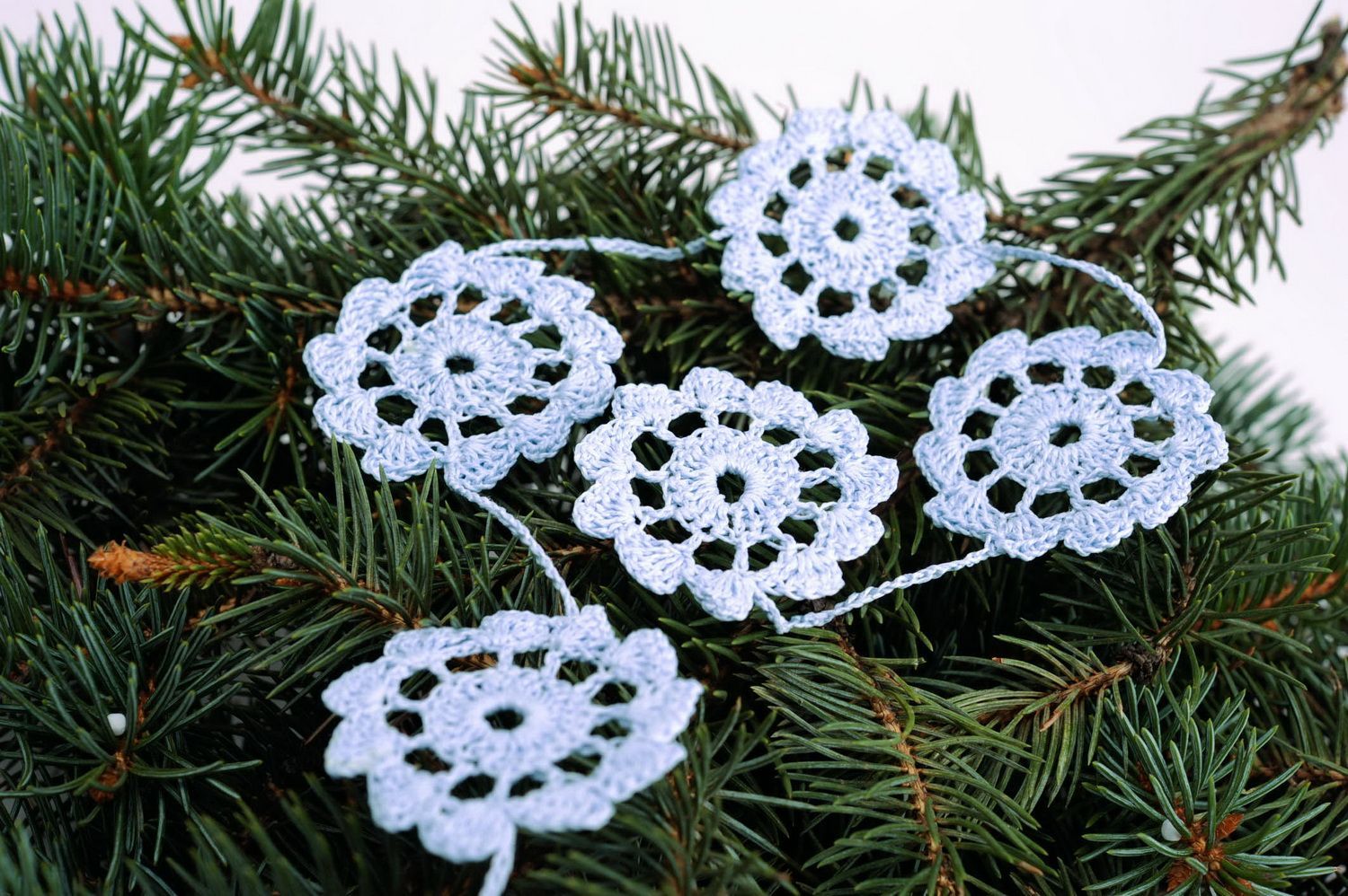 Christmas tree garland Snowflakes photo 2