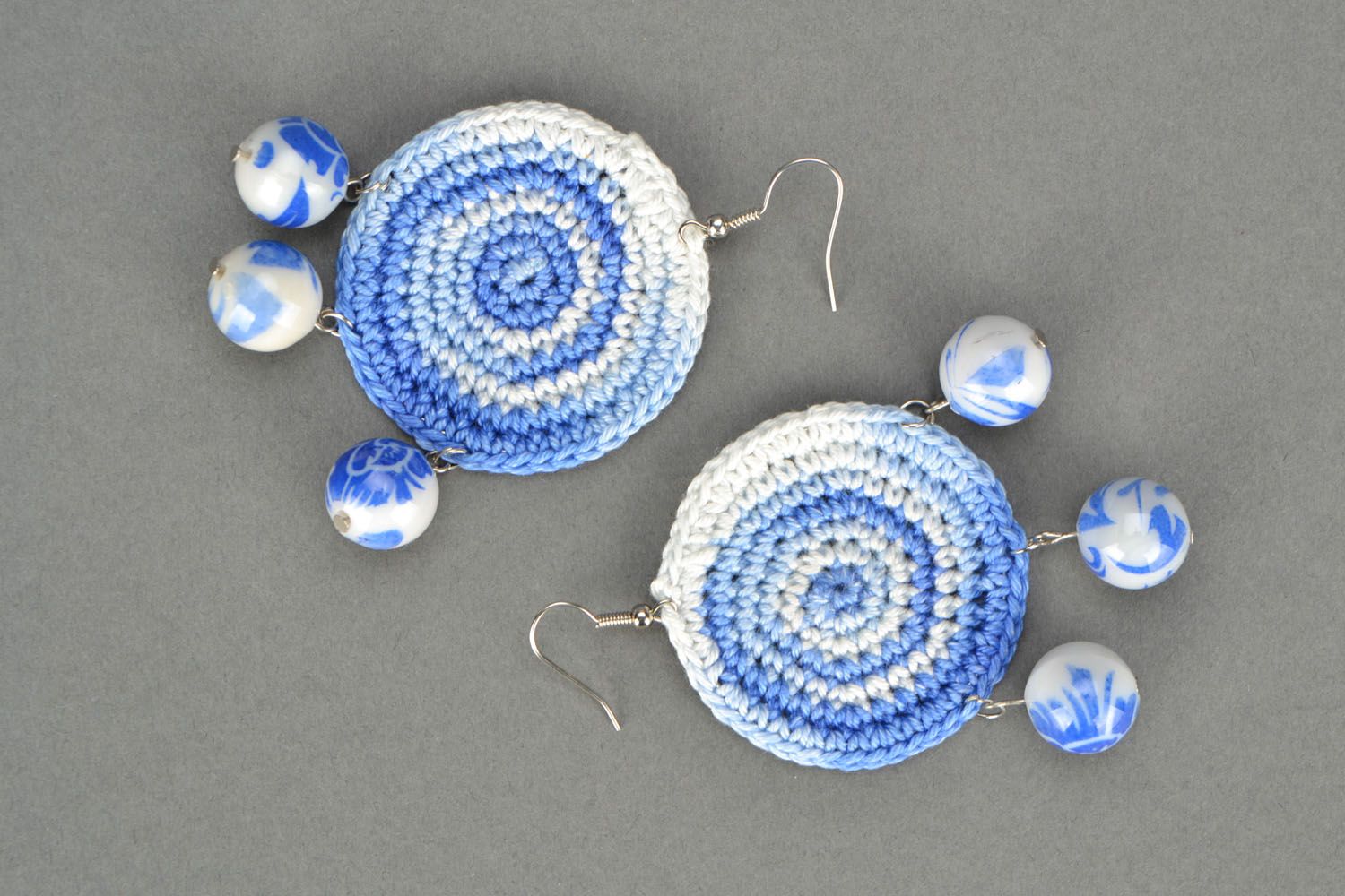 Homemade crochet earrings Eastern photo 3