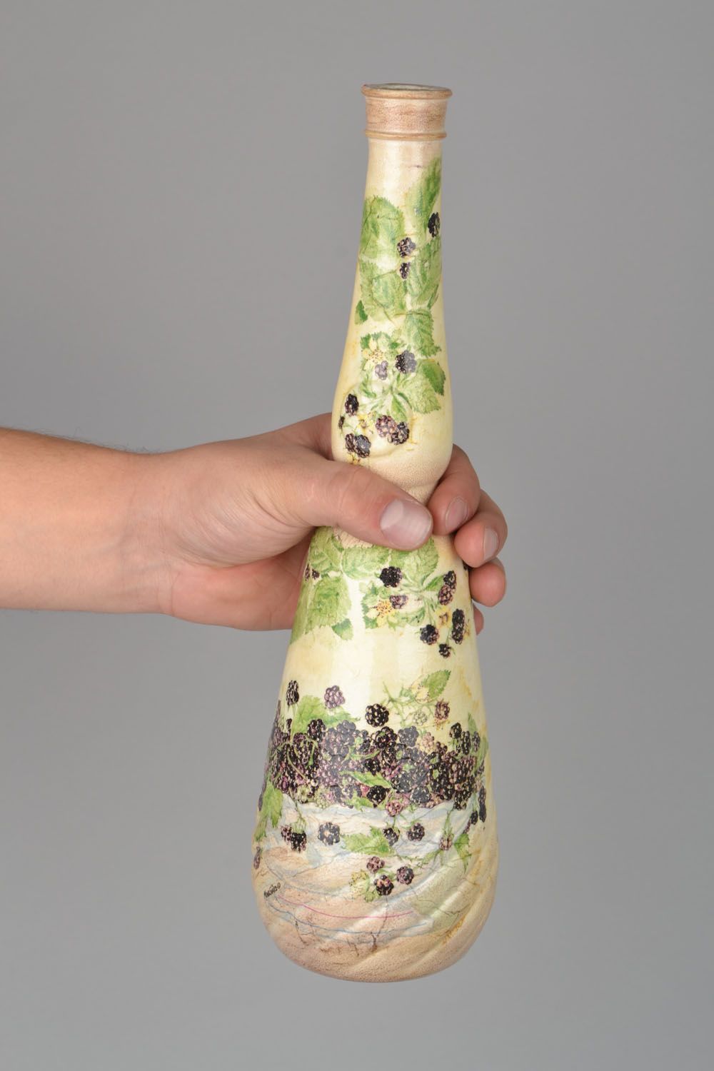 Vaso da fiore fatto a mano bottiglia decorativa elemento decorativo d'arredo
 foto 1