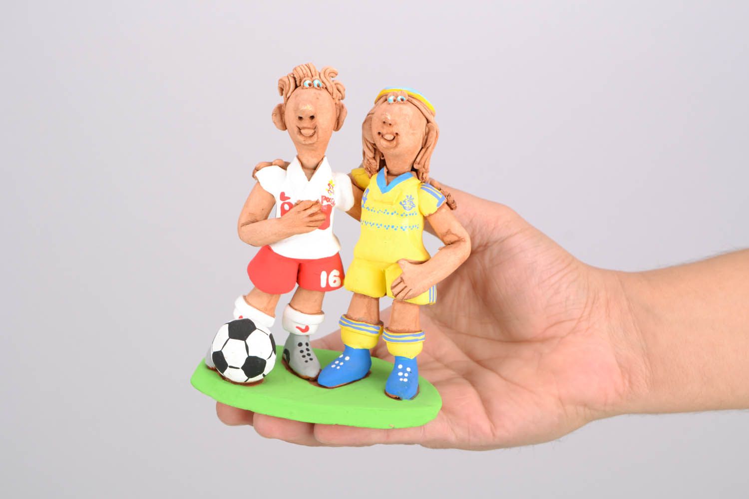 Ceramic statuette of football players Friendship of Peoples photo 2