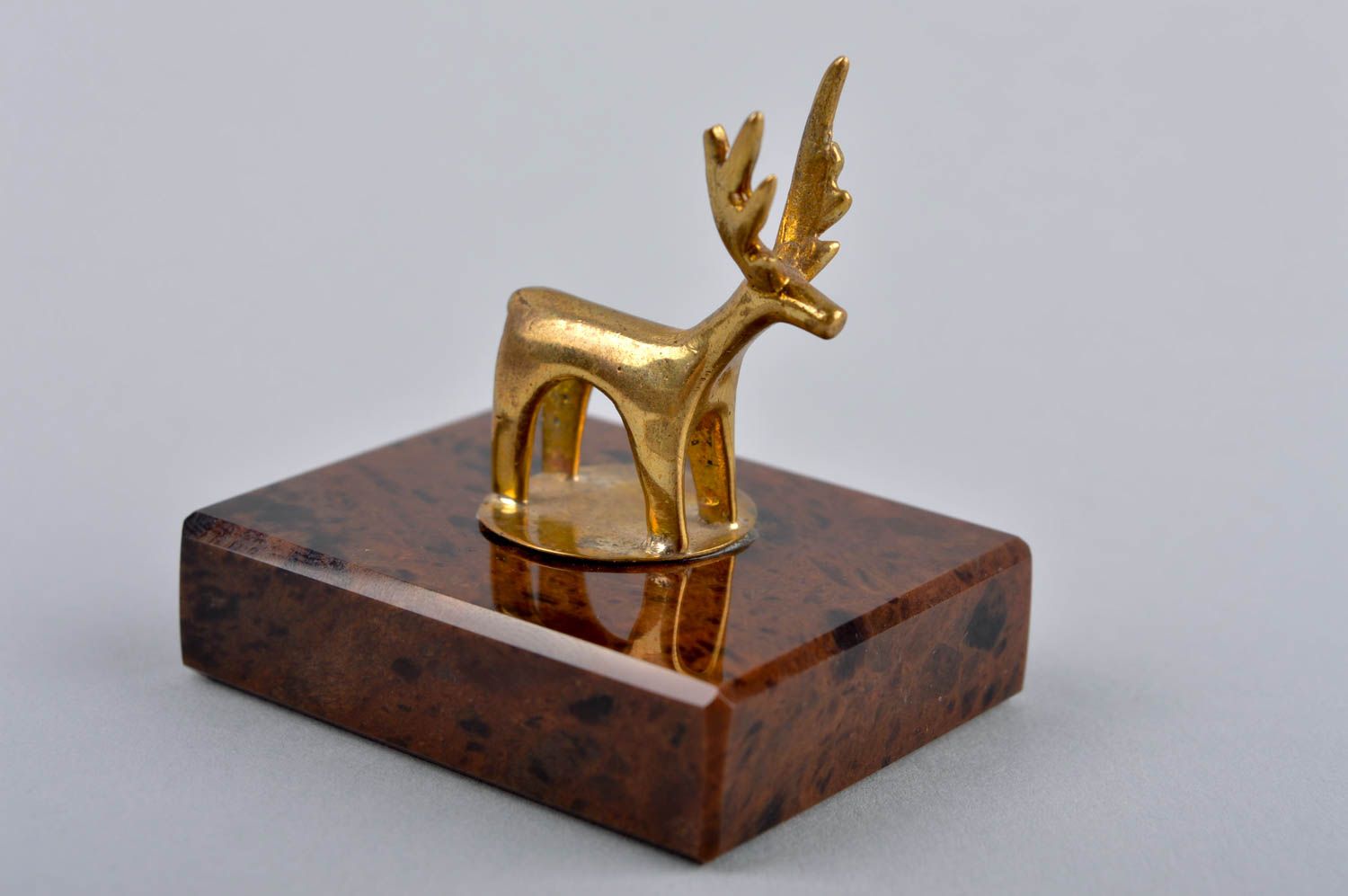 Handmade kleine Messing Figur Hirsch Haus Deko aus Metall Miniatur Figur foto 2