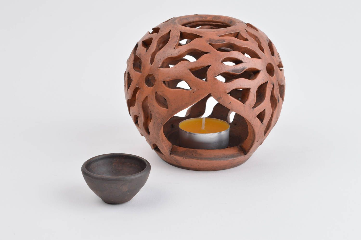 Handgemachte Keramik Duft Lampe Teelicht Kerzenhalter Kerzenständer aus Ton  foto 2