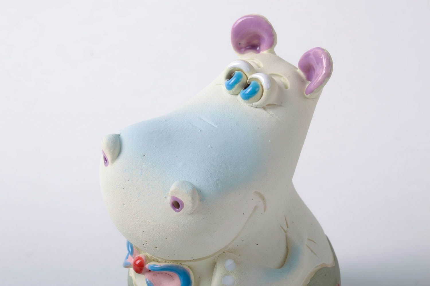 Keramische Sparbüchse handmade Hippo foto 3