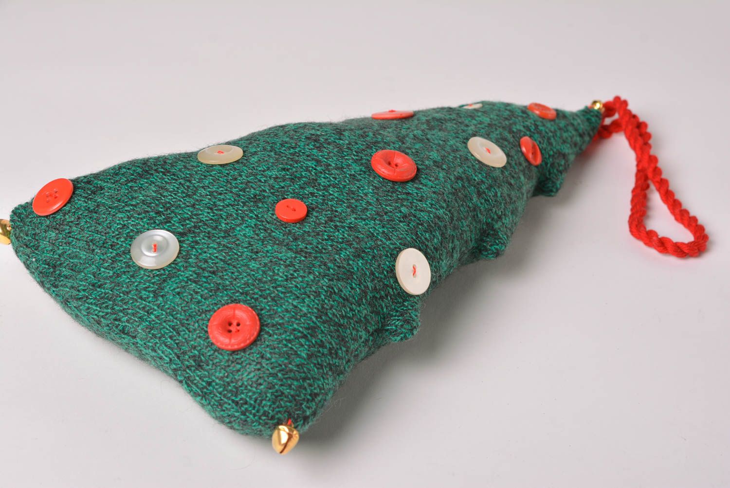 Décoration à suspendre faite main Sapin tissu vert Déco Noël originale photo 3
