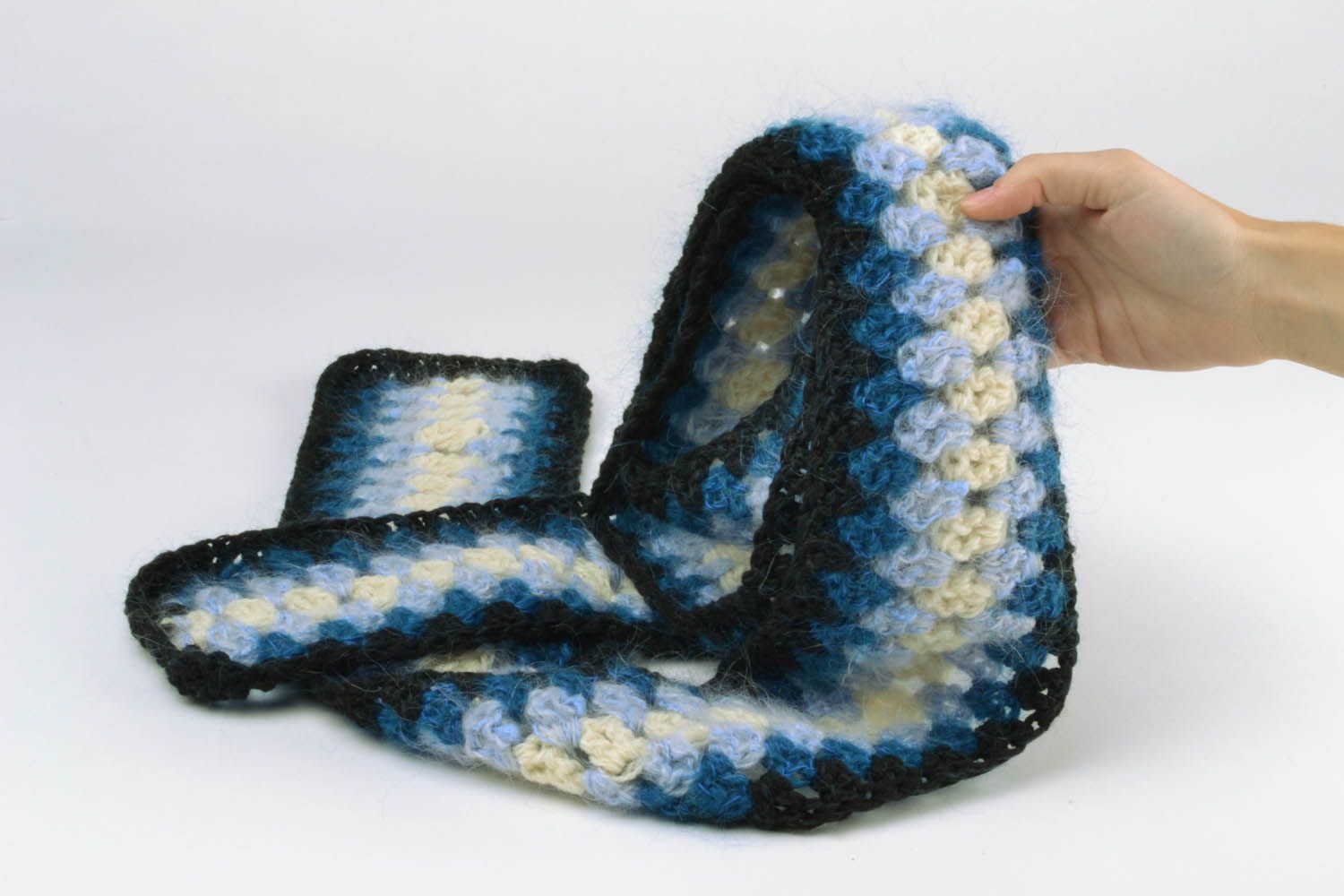Теплый вязаный шарф фото 5