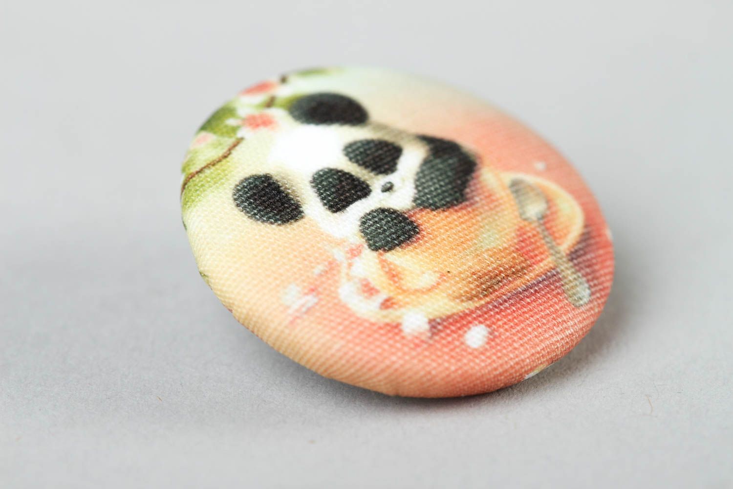 Botón de plástico hecho a mano regalo original accesorio de moda con estampado foto 2