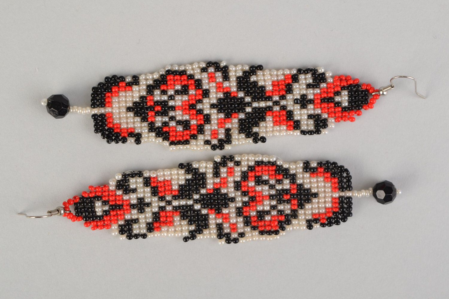 Boucles d'oreilles en perles de rocaille tchèques faites main massives ethniques photo 3