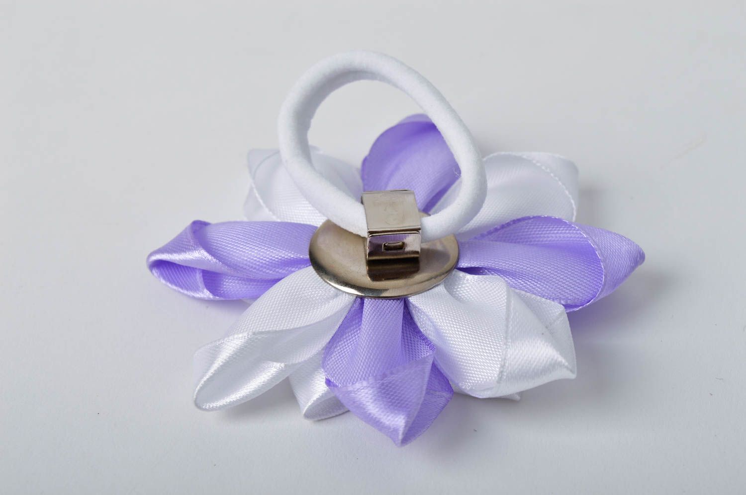 Beautiful handmade flower scrunchie childrens hair tie designer hair accessories photo 5