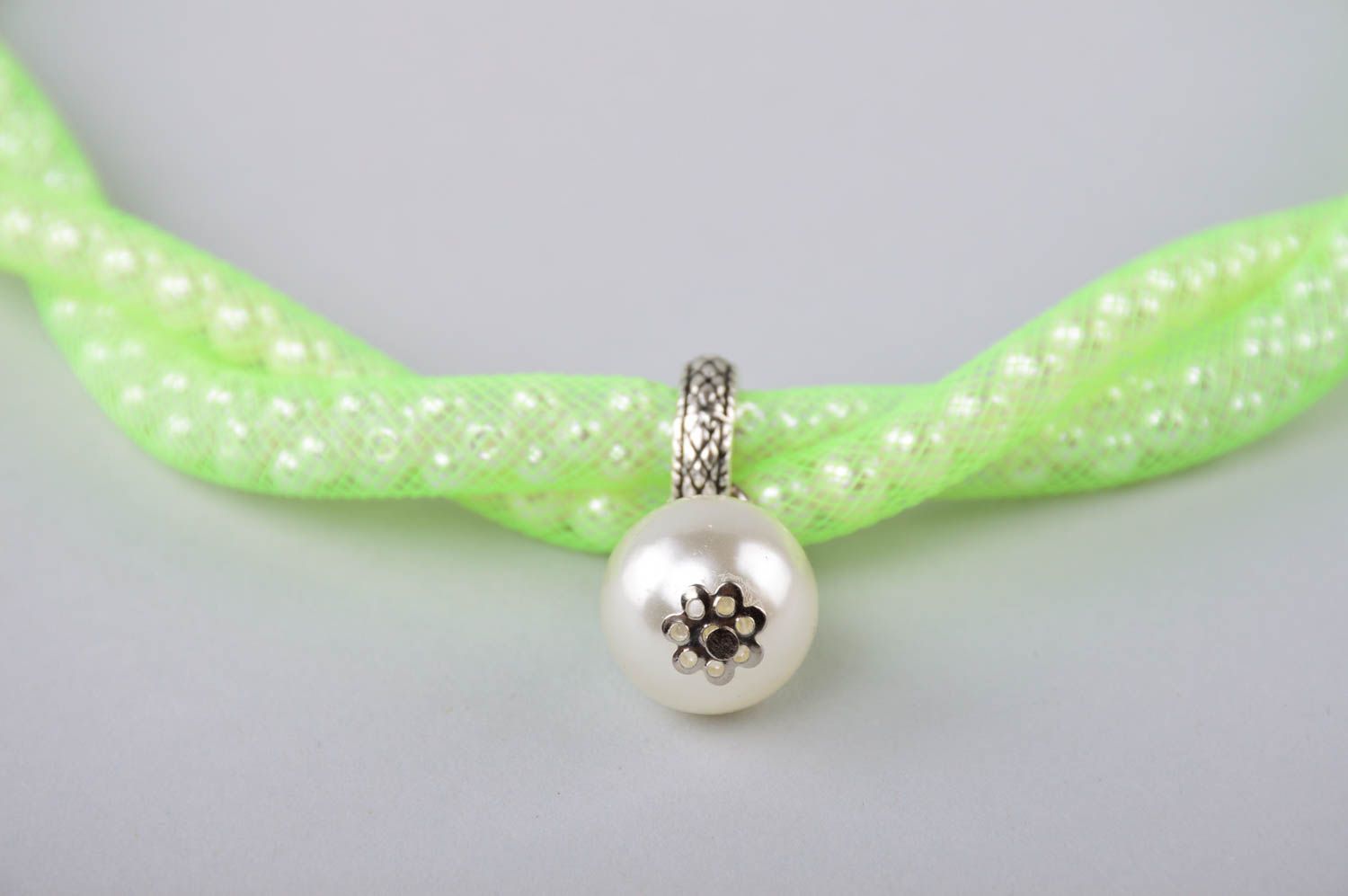 Collar original de perlas artificiales bisutería artesanal regalo para mujer foto 3