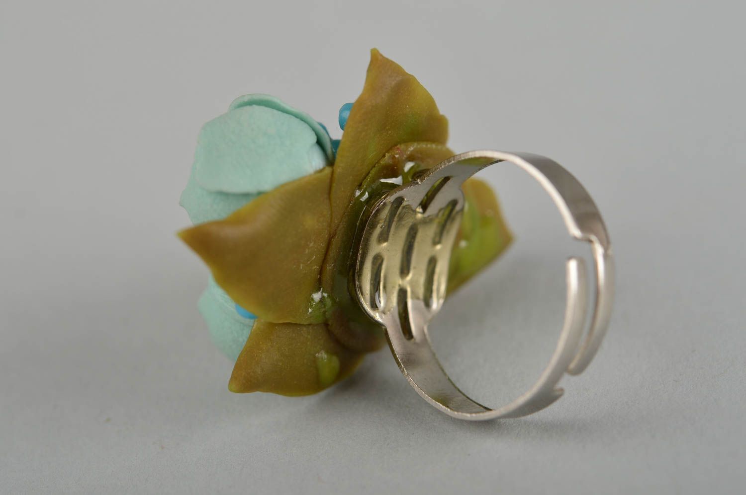 Ring für Damen handgemachter Schmuck Damen Ring Designer Schmuck mit Blumen foto 3