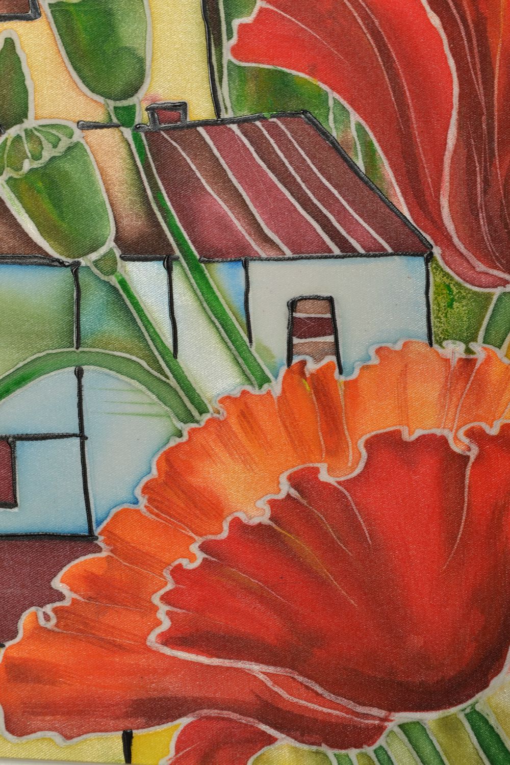 Acrylic painting on chiffon canvas Poppies photo 3