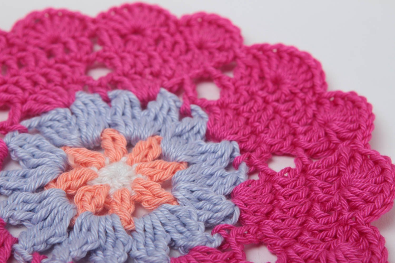 Unusual handmade pot holder round crochet potholder kitchen design gift ideas photo 3