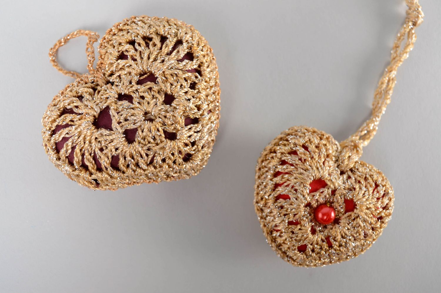 Crochet heart-shaped interior pendant  photo 2
