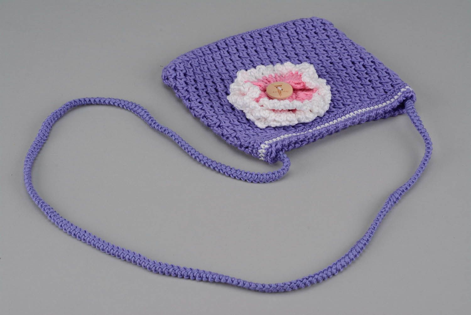 Crocheted purple purse photo 2